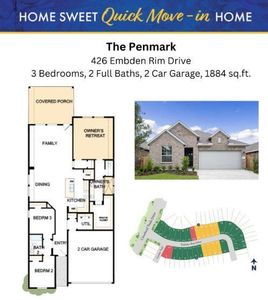 New construction Single-Family house 426 Embden Rim Drive, Willis, TX 77318 The Penmark- photo 2 2