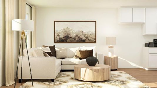 Living room featuring light wood-type flooring