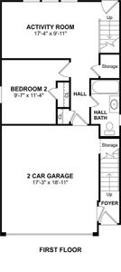 The Radcliffe II floor plan by K. Hovnanian Homes. 1st Floor shown. *Prices, plans, dimensions, features, specifications, materials, and availability of homes or communities are subject to change without notice or obligation.