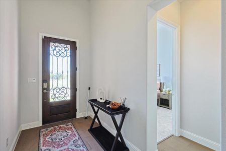 Entryway with wood-type flooring