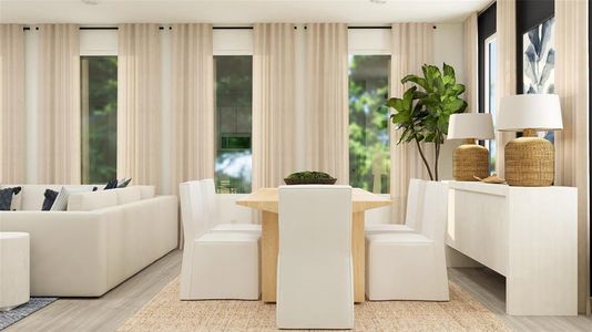 Dining space featuring light hardwood / wood-style flooring