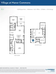 New construction Single-Family house 12412 Sea Gull Way, Manor, TX 78653 Eli Plan- photo 1 1