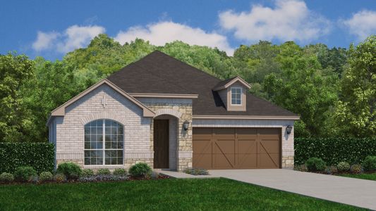 Plan 1522 Elevation A with Stone by American Legend Homes
