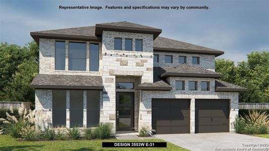 New construction Single-Family house 9655 War Party Trail, San Antonio, TX 78254 Design 3553W- photo