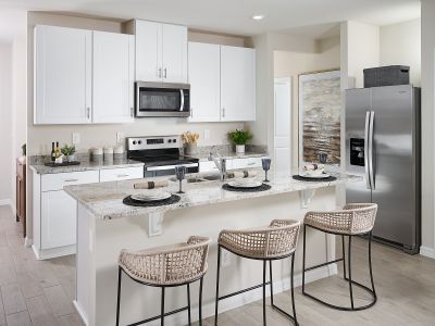 Kitchen of the Acadia floorplan modeled at Park East.