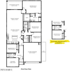 Blackstone Floor Plan with Bedroom 5 Opt