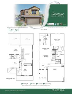 Saratoga Laurel Plan features 4 bedrooms, 3 full baths, 1 half bath and over 2,100 square feet of living space.