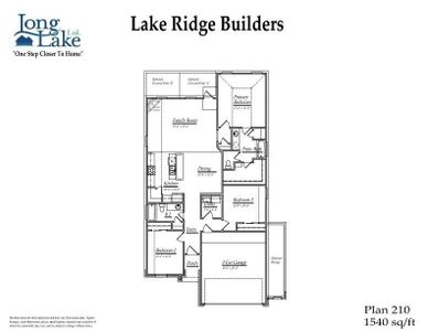 Plan 210 features 3 bedrooms, 2 full baths, and over 1,500 square feet of living space.