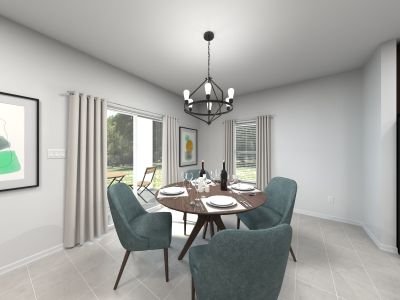 Virtual rendering of dining room in Everett floorplan