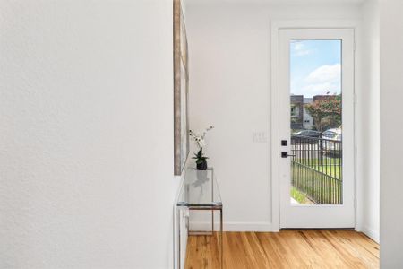 Entryway featuring light wood-type flooring