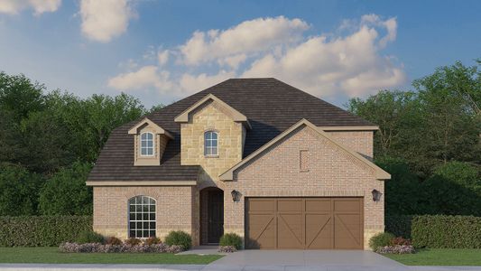 Plan 1531 Elevation A with Stone by American Legend Homes