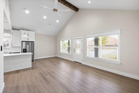 Open living room and kitchen