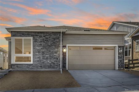 New construction Single-Family house 7134 Canyon Sky Trail, Castle Pines, CO 80108 4084 Legends Exterior Modern Prairie- photo 0 0