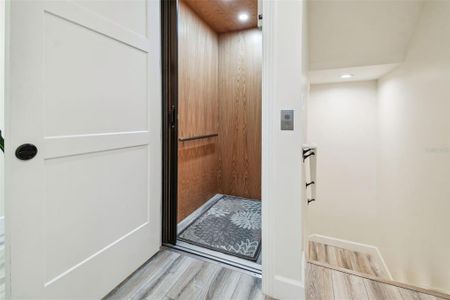In home elevator provides easy access to all levels of the home.