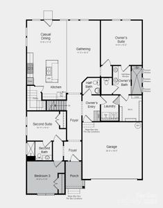 Structural options added include: additional bedroom on first floor, valet/drop zone off garage, Game Room with attic suite and full bath upstairs, extended walk in shower in primary bath, patio.