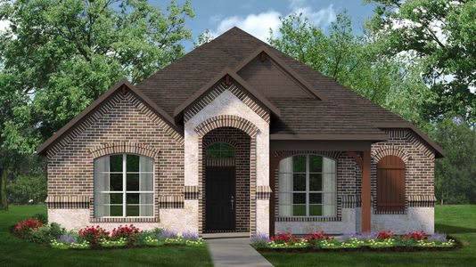 Elevation D with Stone | Concept 1802 at Redden Farms - Classic Series in Midlothian, TX by Landsea Homes