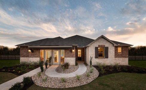 New construction Single-Family house 211 Chickasaw Ln, Hutto, TX 78634 Harris Homeplan- photo 0