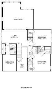 The El Paso floor plan by K. Hovnanian Homes. 2nd Floor shown. *Prices, plans, dimensions, features, specifications, materials, and availability of homes or communities are subject to change without notice or obligation.