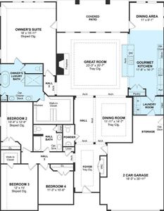 The Samuel floor plan by K. Hovnanian® Homes. 1st Floor shown. *Prices, plans, dimensions, features, specifications, materials, and availability of homes or communities are subject to change without notice or obligation.