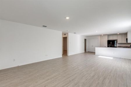 Unfurnished living room featuring light hardwood / wood-style flooring