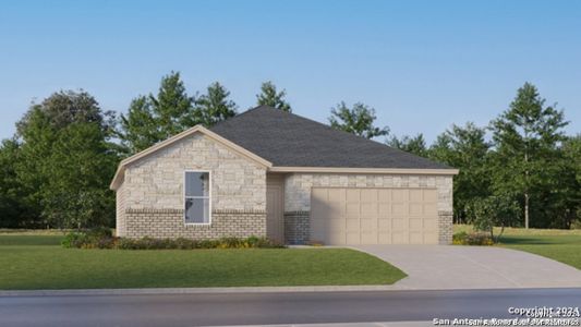 New construction Single-Family house 32210 Escarole Bend, Bulverde, TX 78163 Frey- photo 0