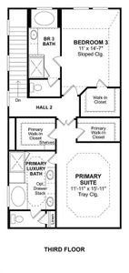 The Radcliffe II floor plan by K. Hovnanian Homes. 3rd Floor shown. *Prices, plans, dimensions, features, specifications, materials, and availability of homes or communities are subject to change without notice or obligation.