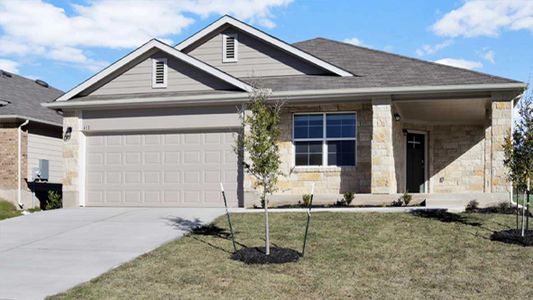 New construction Single-Family house 202 Canadian River Trail, Hutto, TX 78634 The Liberty- photo 0