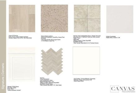 Design Selections.Home is under construction, selections subject to change.