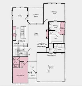 Structural options include: bedroom 5 and bath 4 in lieu of flex, 8' interior doors, slide in tub in primary, gas line for future outdoor grill, and shower in lieu of tub and shower combo in secondary bath.