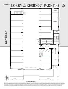 Lobby & Resident Parking Plan- this home has 3 dedicated parking spots for the home with secure access to the garage & into the lobby with state of the art technology for guest accommodations & access.