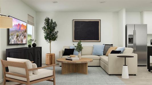 Living room featuring light wood-type flooring