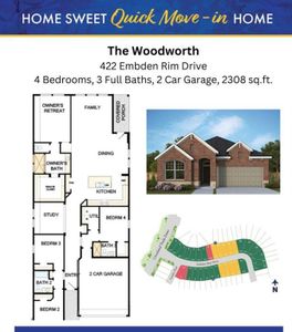 New construction Single-Family house 422 Embden Rim Drive, Willis, TX 77318 The Woodworth- photo