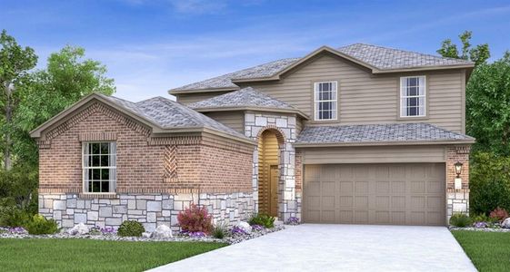 New construction Single-Family house 2121 Four Waters Loop, Georgetown, TX 78628 Hudson II- photo 0
