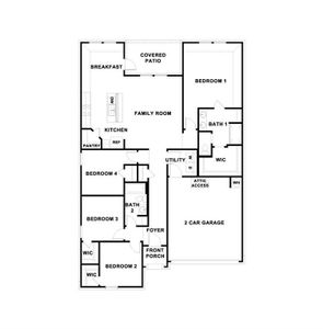 Builder floorplan--this home has the reverse layout with garage on the left