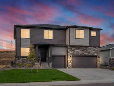 Fraser floorplan exterior image taken at a Meritage Homes community in Northern Colorado.