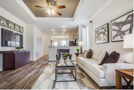 Photo of Pulte model home with same floor plan, not of actual home listed.