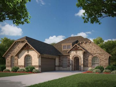 Elevation C with Stone | Concept 2404 at Massey Meadows in Midlothian, TX by Landsea Homes