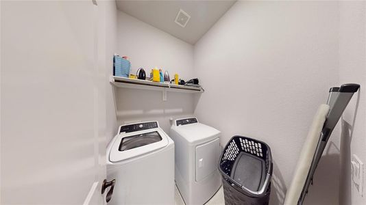 Laundry area with independent washer and dryer