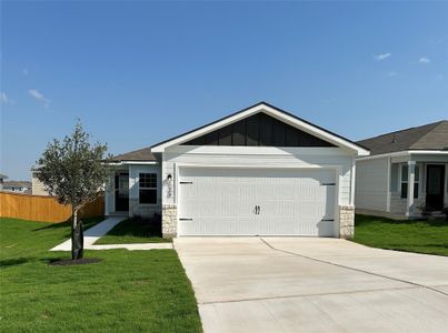 New construction Single-Family house 18404 Stellers Sea St, Elgin, TX 78621 Acorn- photo 0