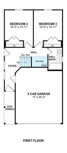 The Reagan floor plan by K. Hovnanian Homes. 1st Floor shown. *Prices, plans, dimensions, features, specifications, materials, and availability of homes or communities are subject to change without notice or obligation.