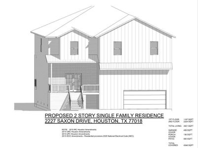 New construction Single-Family house 2227 Saxon Drive, Houston, TX 77018 - photo