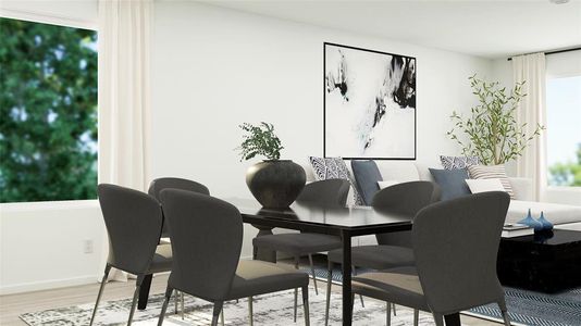 Dining area featuring light hardwood / wood-style floors