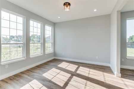 Unfurnished room featuring a healthy amount of sunlight and light hardwood / wood-style floors