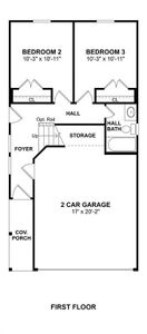 The Carter floor plan by K. Hovnanian Homes. 1st Floor shown. *Prices, plans, dimensions, features, specifications, materials, and availability of homes or communities are subject to change without notice or obligation.