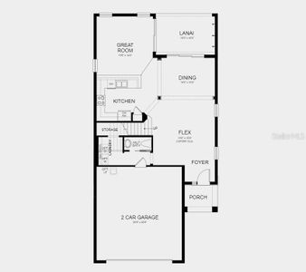 First Floor Plan - Structural options added include: primary suite with a sitting room, and outdoor kitchen rough-in only