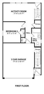 The Radcliffe II floor plan by K. Hovnanian Homes. 1st Floor shown. *Prices, plans, dimensions, features, specifications, materials, and availability of homes or communities are subject to change without notice or obligation.