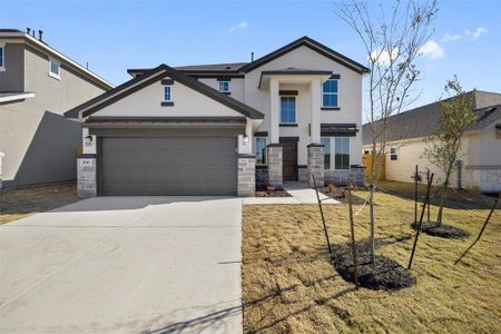 New construction Single-Family house 329 Stellar Wind Dr, Georgetown, TX 78628 Lennox- photo 0