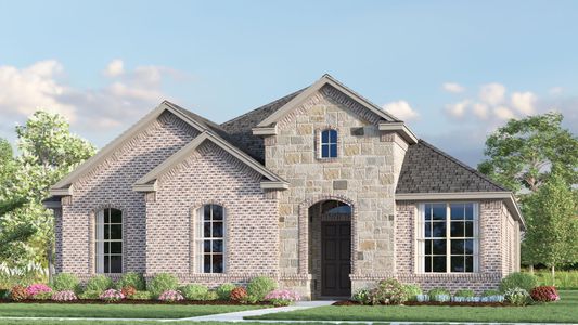 Elevation F with Stone | Concept 2129 at Redden Farms - Classic Series in Midlothian, TX by Landsea Homes