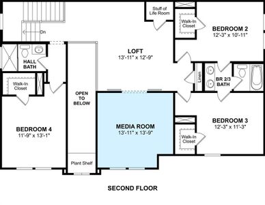 The Stirling floor plan by K. Hovnanian Homes. 2nd Floor Shown. *Prices, plans, dimensions, features, specifications, materials, and availability of homes or communities are subject to change without notice or obligation.