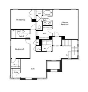 This floor plan features 3 bedrooms, 2 full baths, 1 half bath, and over 2,200 square feet of living space